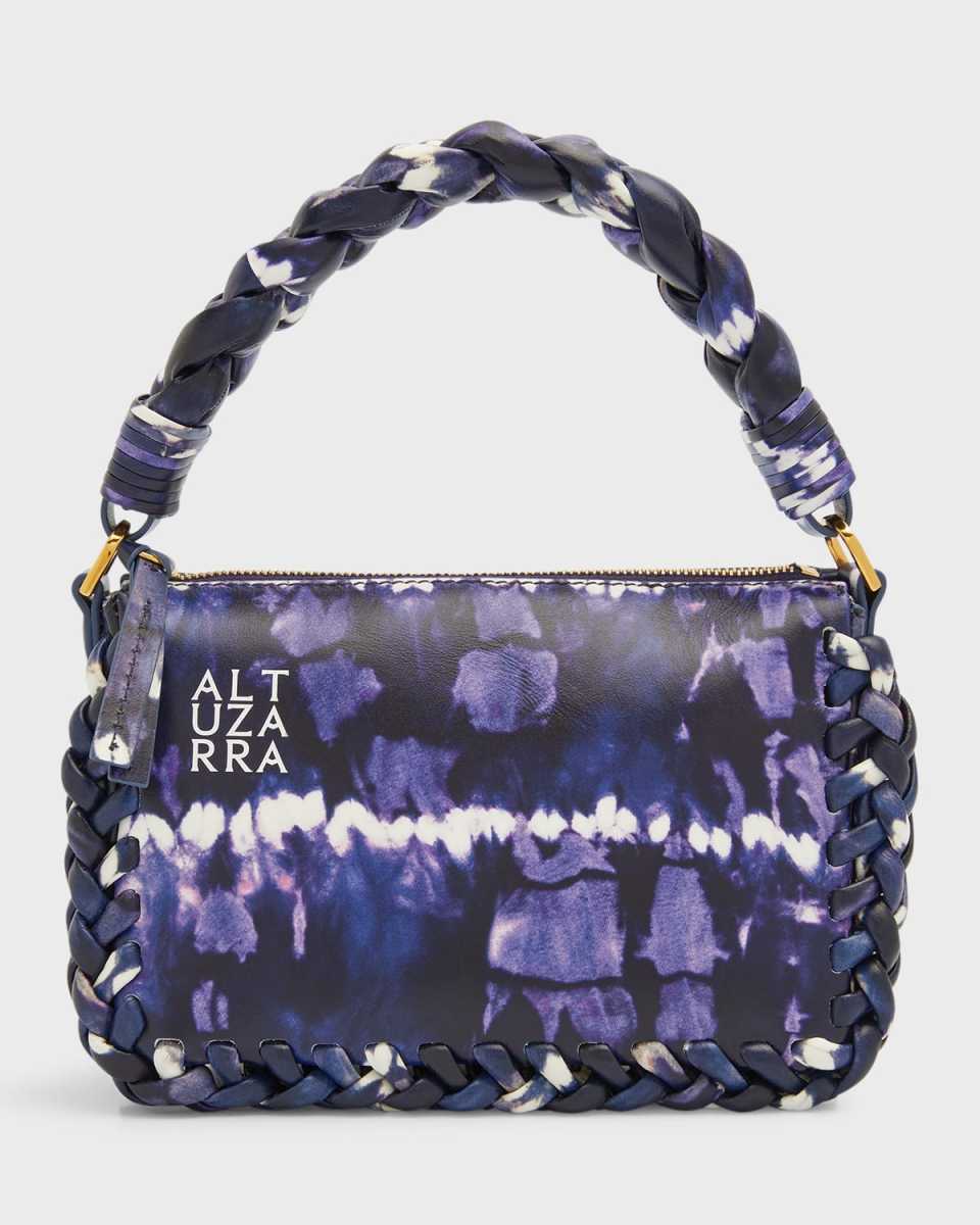 Small Braided Dye Leather Top-Handle Bag
